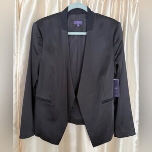 NYDJ  Black Silky Open Front Tuxedo Suit Jacket Size 12 NWT